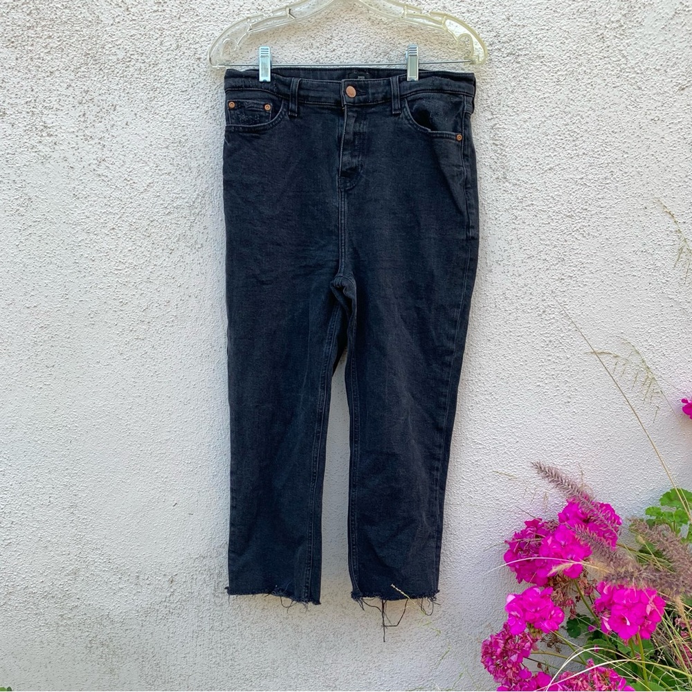River Island distressed high-rise crop jeans size 14p